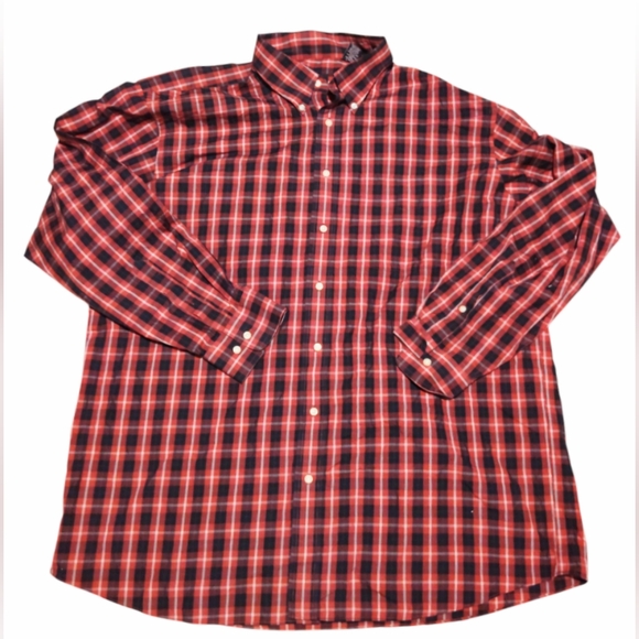 Vintage Jos A Bank traveler's Collection flannel Shirt For Men Size XL Red - Picture 1 of 6